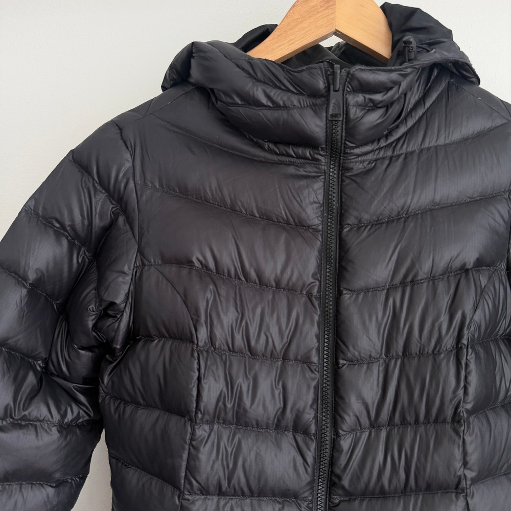 The North Face Puffer Jacket Small Womens Black Hooded Down Parka Jenae - Picture 2 of 12